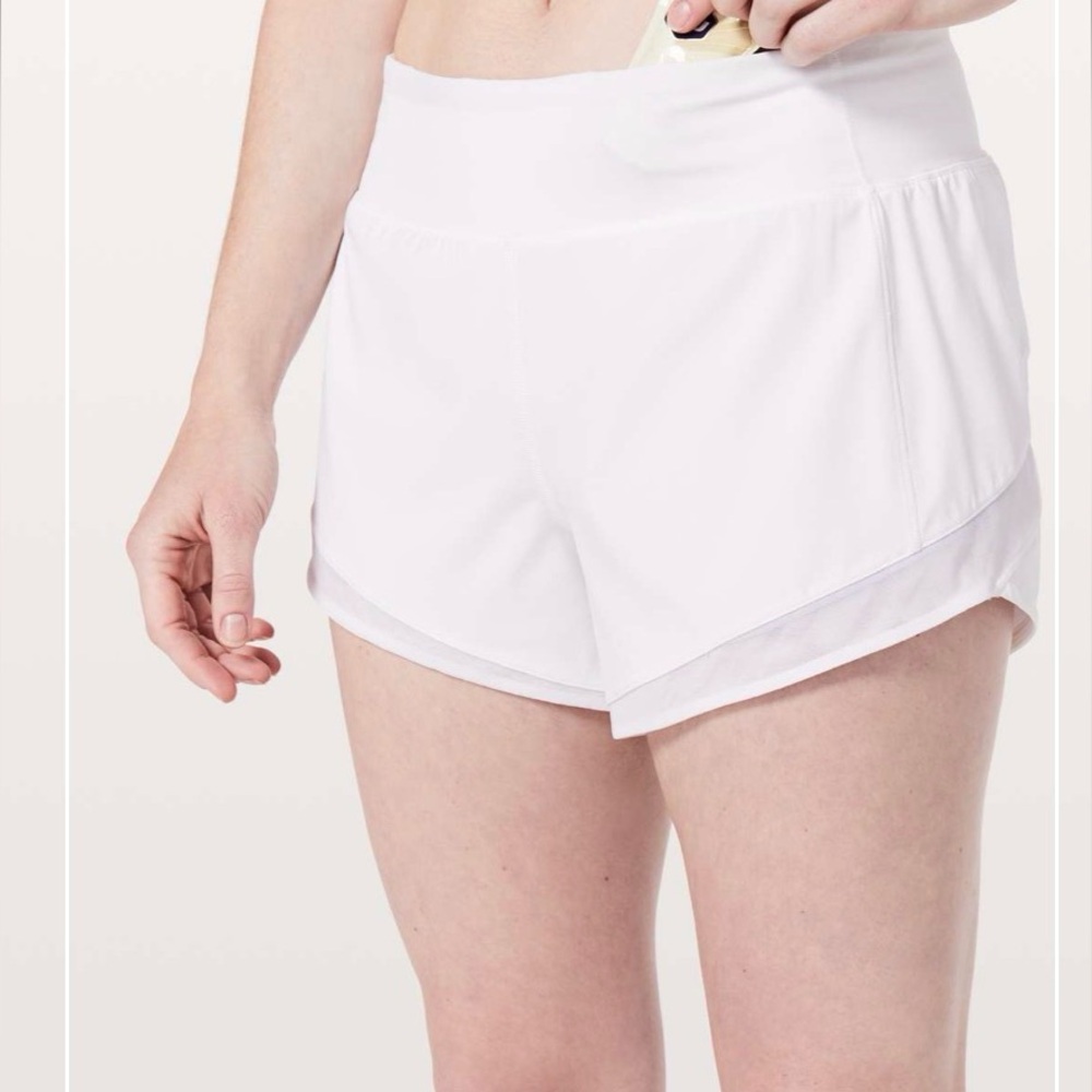 Lululemon Gait Keeper Short 3.5" White Size 8 Running Yoga Activewear Hiking